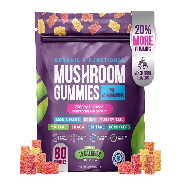 Organic Functional Mushroom Gummies , Mixed Fruit Flavor