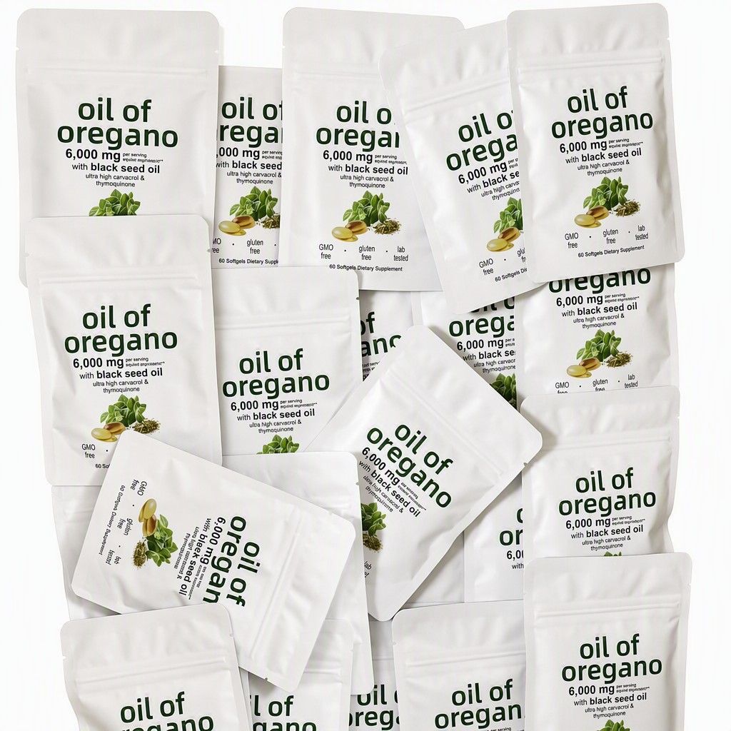Oil of Oregano Softgels with Black Seed Oil – 6000mg – 60 Count – Immune Support – Lab Tested – OEM Available