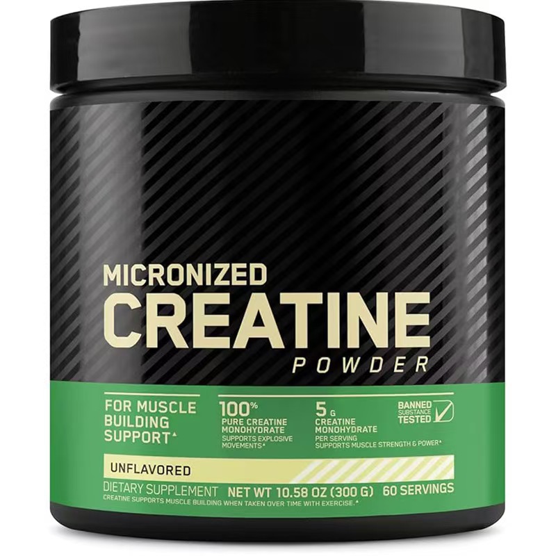Micronized Creatine Monohydrate Powder, Unflavored 300g Tub (60 Servings), 5g Per Scoop 100% Pure Creatine for Muscle Strength, Explosive Power & Lean Muscle Gain, Banned Substance Tested Gym Supplement