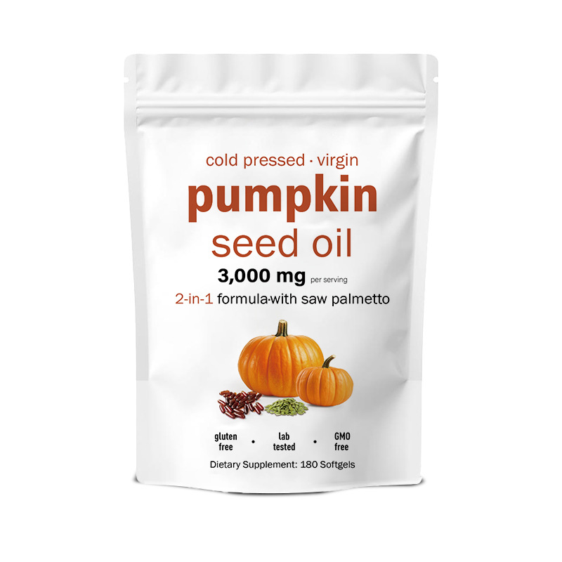 Cold Pressed Virgin Pumpkin Seed Oil Softgels with Saw Palmetto, 3000mg Per Serving, Prostate & Urinary Tract Support, Gluten Free GMO Free Lab Tested 180 Softgels Dietary Supplement