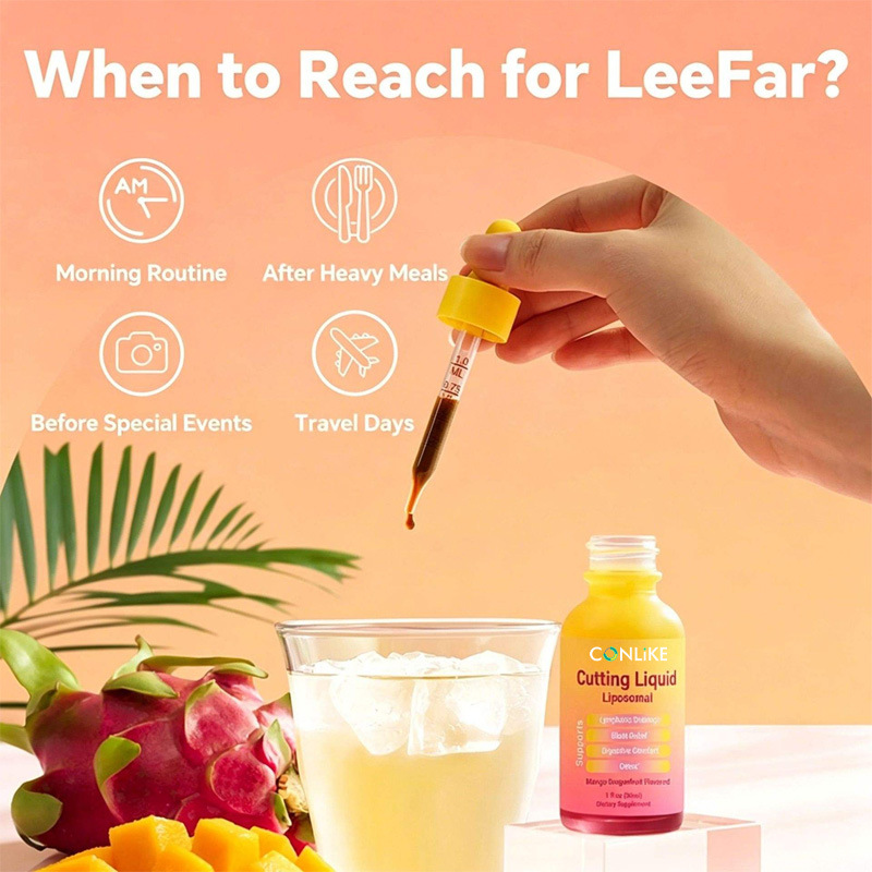 Liposomal Cutting Drops 30ml Mango Dragonfruit Flavor, Lymphatic Drainage, Bloating Relief, Digestive Comfort & Detox Dietary Supplement